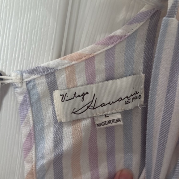 Vintage Havana Pink and Blue Ruffle romper size large - Picture 2 of 5